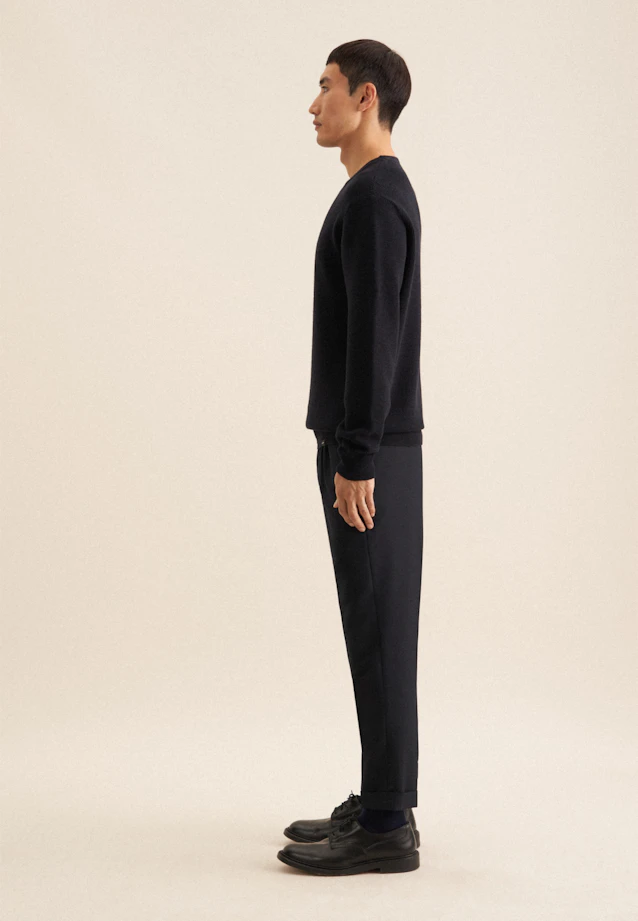 Crew Neck Pullover Uni in Dark Blue |  Seidensticker Onlineshop