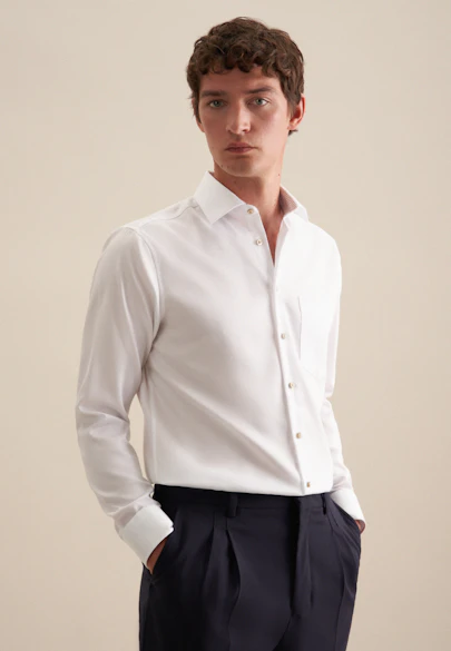 Regular Chemise Business Uni in Blanc |  Seidensticker Onlineshop