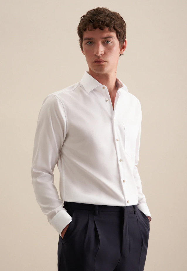 Regular Chemise d'affaires Uni in Blanc |  Seidensticker Onlineshop