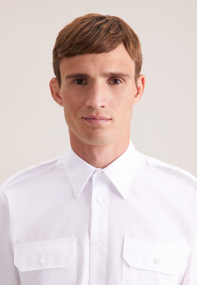 Regular Chemise de pilote Uni in Blanc |  Seidensticker Onlineshop