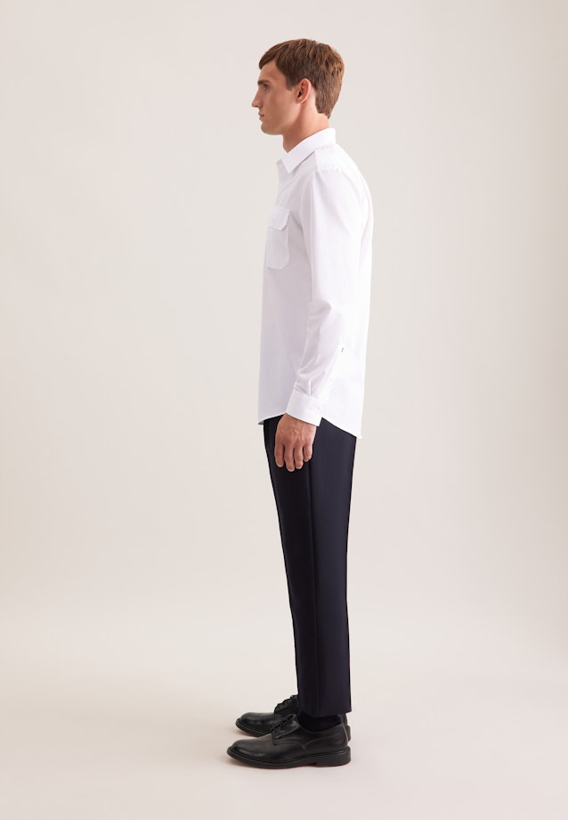 Regular Chemise de pilote Uni in Blanc |  Seidensticker Onlineshop