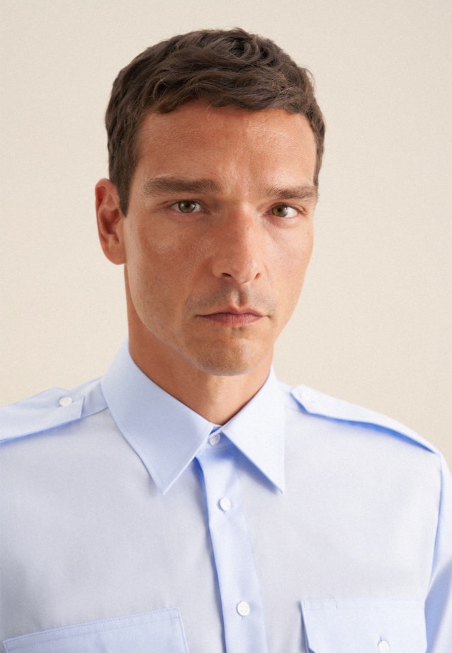 Regular Chemise de pilote Uni in Bleu Clair |  Seidensticker Onlineshop