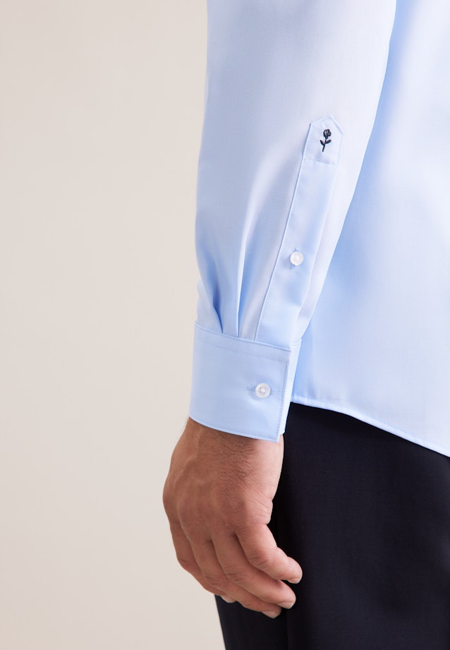 Regular Chemise de pilote Uni in Bleu Clair |  Seidensticker Onlineshop