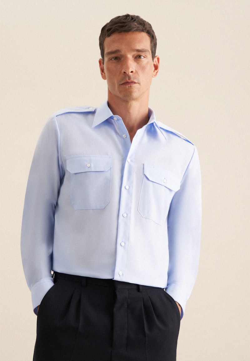 Chemise De Pilote Regular Manche Longue Classique