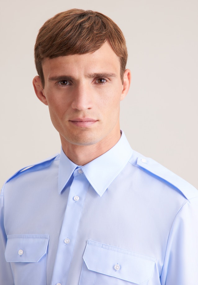 Regular Chemise de pilote Uni in Bleu Clair |  Seidensticker Onlineshop