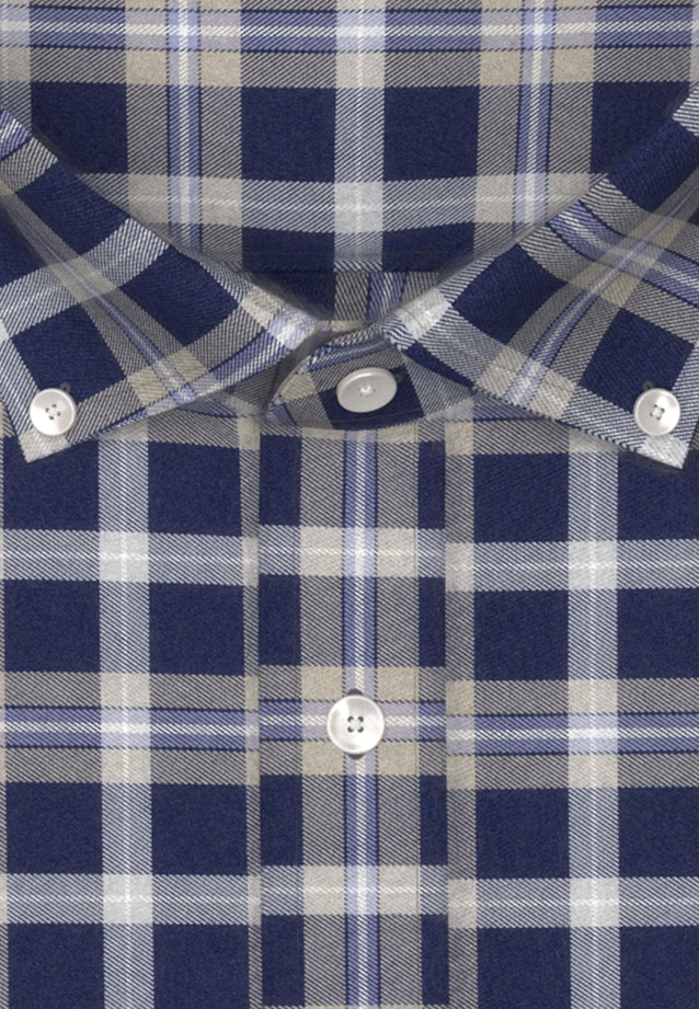 Shaped Flannel shirt Check in Dark Blue |  Seidensticker Onlineshop