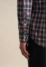 Fil a fil Flanellhemd in Shaped mit Button-Down-Kragen in Dunkelblau |  Seidensticker Onlineshop