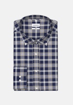 Fil a fil Flanellhemd in Shaped mit Button-Down-Kragen in Dunkelblau |  Seidensticker Onlineshop