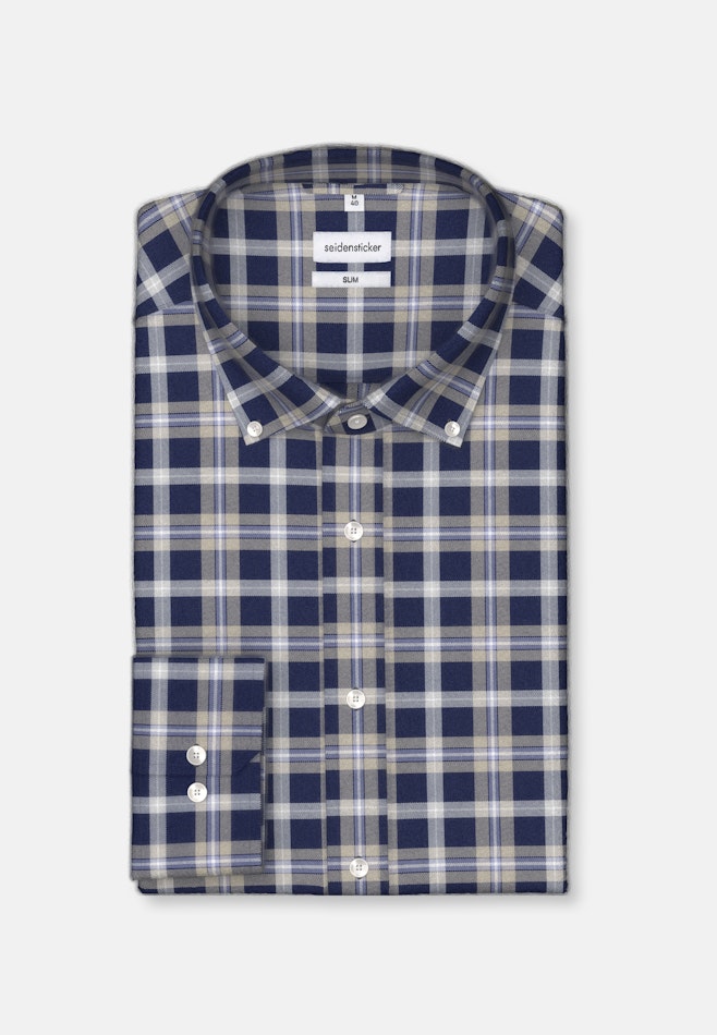 Shaped Flannel shirt Check in Dark Blue | Seidensticker online shop