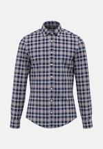 Flannel shirt in Shaped with Button-Down-Collar in Dark Blue |  Seidensticker Onlineshop