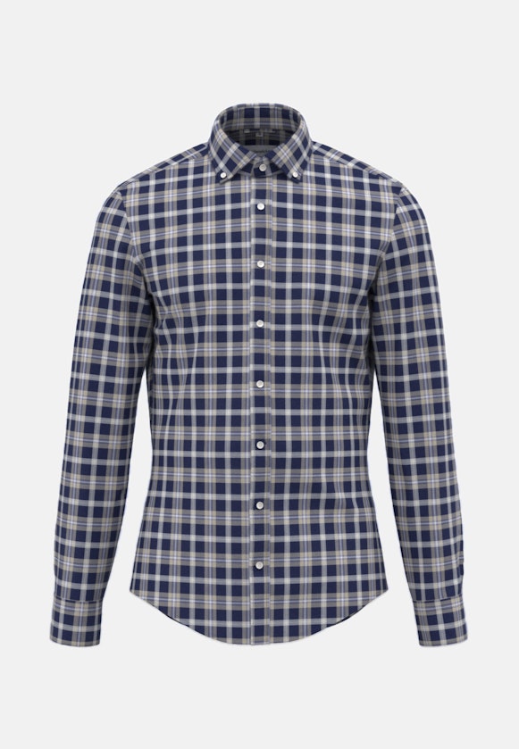 Shaped Flannel shirt Check in Dark Blue |  Seidensticker Onlineshop