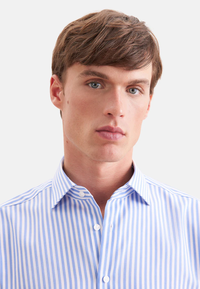 Regular Business shirt Stripes in Light Blue |  Seidensticker Onlineshop