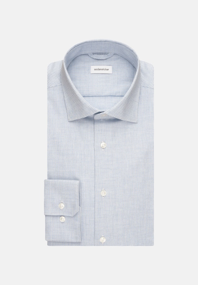 Flannel shirt in Shaped with Kent-Collar in Light Blue |  Seidensticker Onlineshop