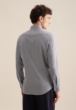 Chemise en flanelle Shaped Flanelle Col Kent in Bleu Foncé |  Seidensticker Onlineshop