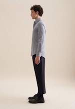 Chemise en flanelle Shaped Flanelle Col Kent in Bleu Foncé |  Seidensticker Onlineshop