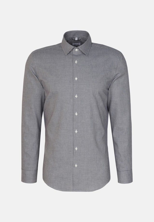 Chemise en flanelle Shaped Flanelle Col Kent in Bleu Foncé |  Seidensticker Onlineshop