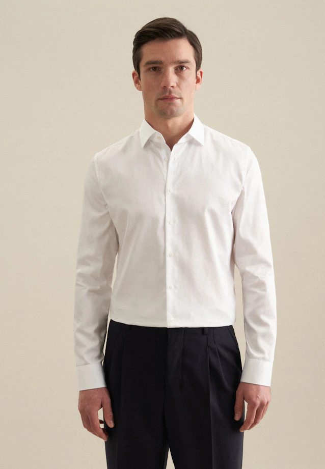 Shaped Business shirt Uni in White |  Seidensticker Onlineshop