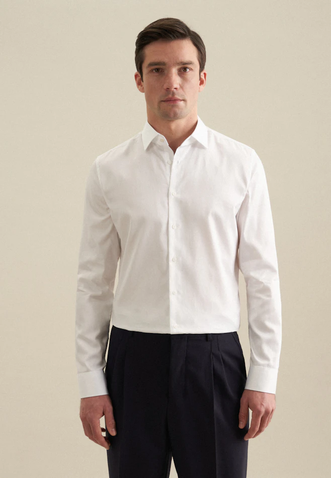 Shaped Business shirt Uni in White | Seidensticker online shop
