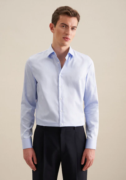 Shaped Chemise d'affaires Uni in Bleu Clair | Seidensticker Onlineshop