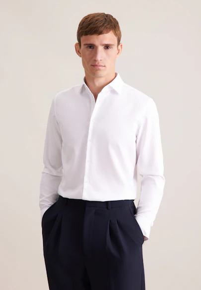 Shaped Business shirt Uni in White |  Seidensticker Onlineshop