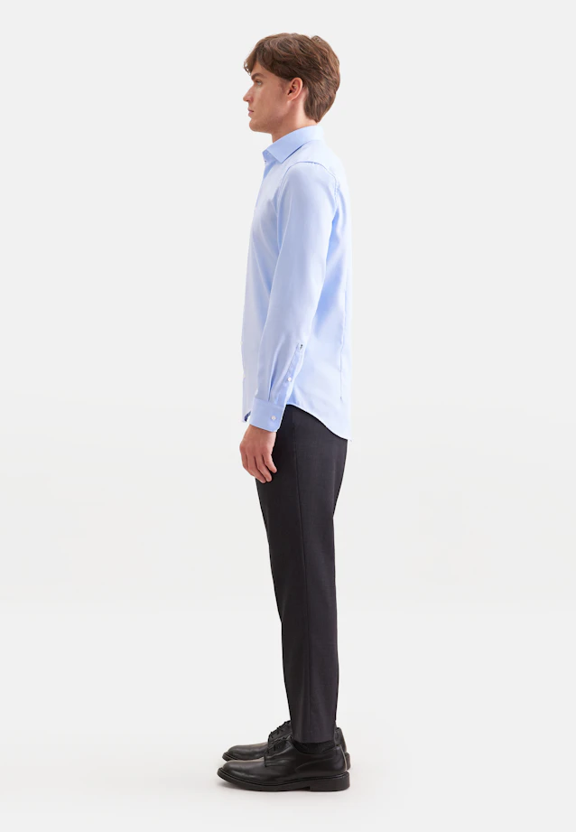 Shaped Business shirt Uni in Mittelblau |  Seidensticker Onlineshop