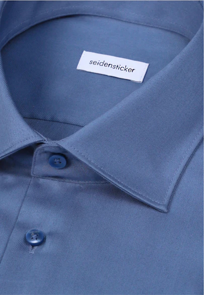 Shaped Business Hemd Uni in Mittelblau |  Seidensticker Onlineshop