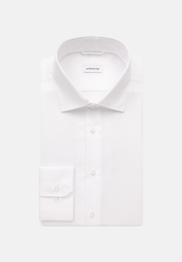 Non-iron Twill Business Shirt in Shaped with Kent-Collar and extra long sleeve in White |  Seidensticker Onlineshop