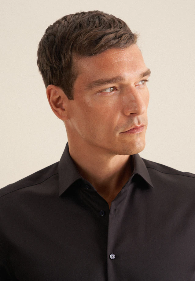 Regular Business shirt Uni in Schwarz |  Seidensticker Onlineshop