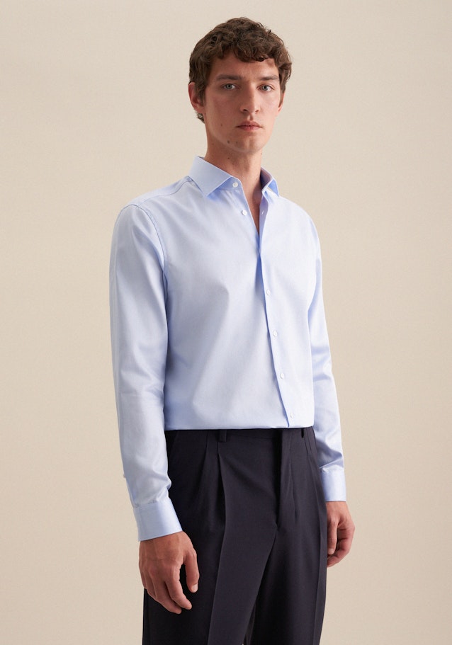 Regular Chemise d'affaires Uni in Bleu Clair | Seidensticker Onlineshop