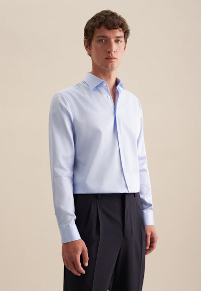 Regular Chemise d'affaires Uni in Bleu Clair | Seidensticker Onlineshop