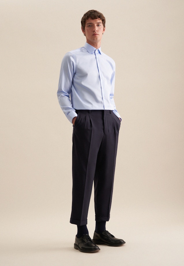 Regular Chemise d'affaires Uni in Bleu Clair |  Seidensticker Onlineshop