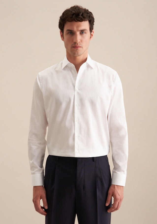 Seidensticker Bügelleichtes Satin Business Hemd in Regular mit Kentkragen und extra langem Arm