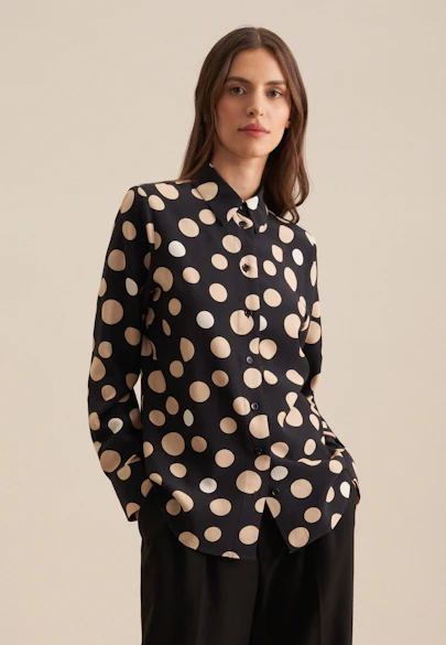 Shirt Blouse Print in Black |  Seidensticker Onlineshop