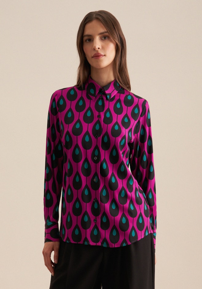 Hemdbluse Druck in Lila | Seidensticker Onlineshop