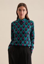 Twill Shirt Blouse in Green |  Seidensticker Onlineshop