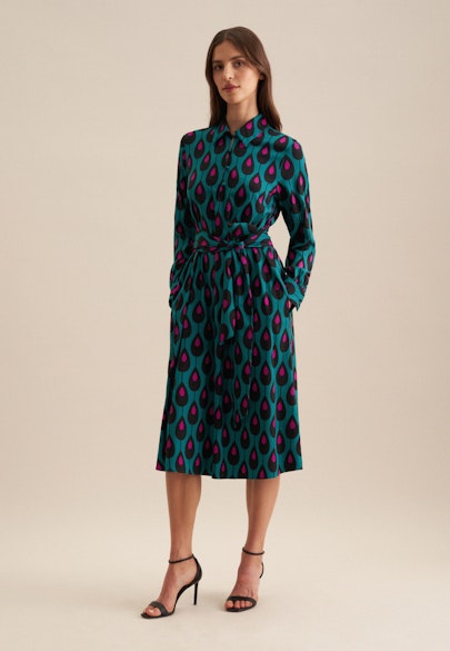 Midi Kleid Druck in Grün |  Seidensticker Onlineshop