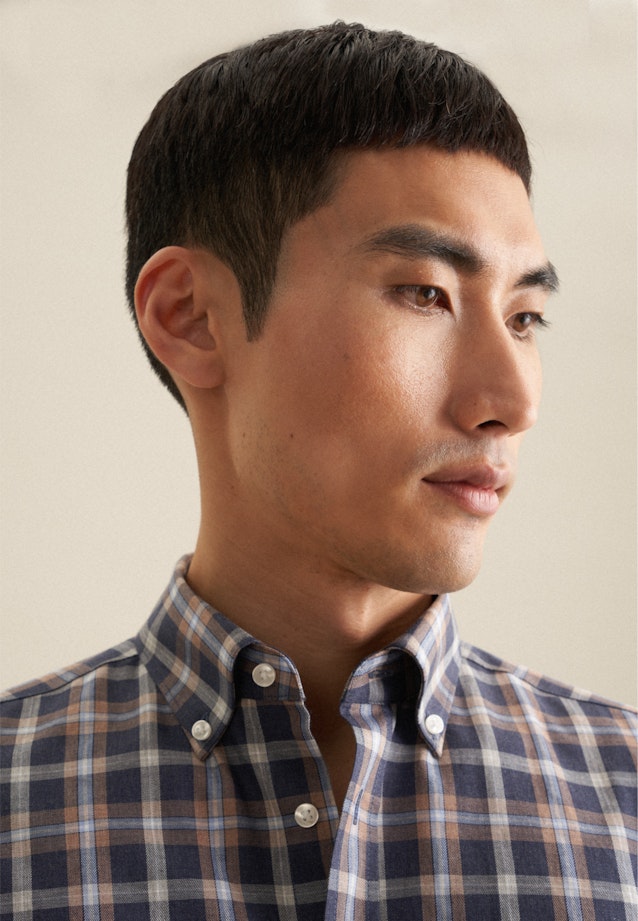 Slim Flannel shirt Check in Dark Blue |  Seidensticker Onlineshop