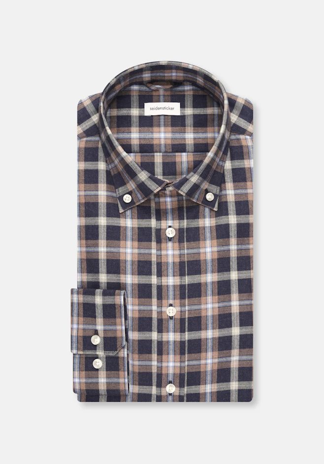 Slim Chemise en flanelle carreaux dans Bleu Foncé | Boutique en ligne Seidensticker