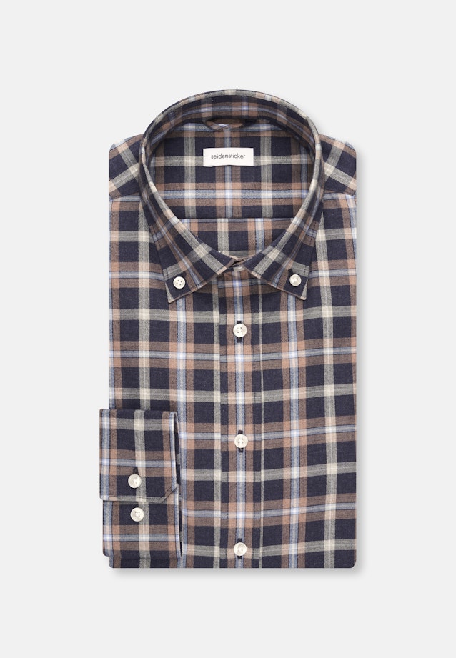 Slim Flannel shirt Check in Dark Blue |  Seidensticker Onlineshop