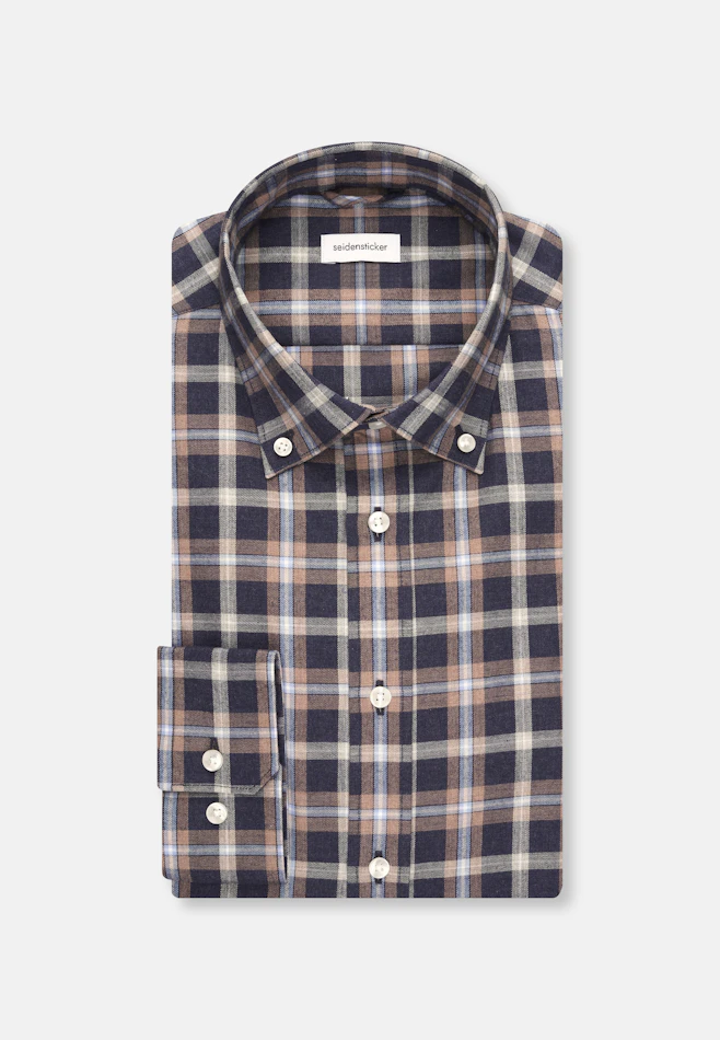 Slim Flanellhemd Karo in Dunkelblau | Seidensticker Onlineshop