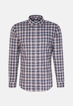 Flannel shirt in Slim with Button-Down-Collar in Dark Blue |  Seidensticker Onlineshop