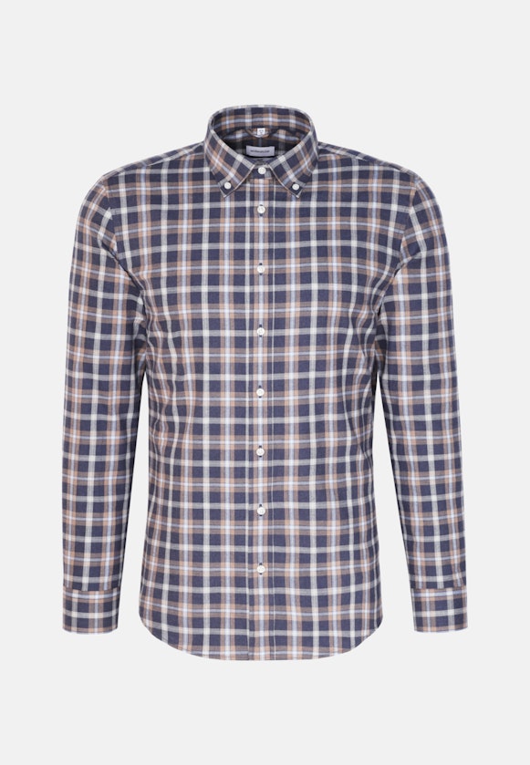 Slim Flannel shirt Check in Dark Blue |  Seidensticker Onlineshop