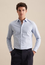 Chemise en flanelle Slim Flanelle Col Kent in Bleu Clair |  Seidensticker Onlineshop