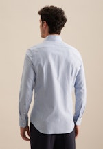 Chemise en flanelle Slim Flanelle Col Kent in Bleu Clair |  Seidensticker Onlineshop