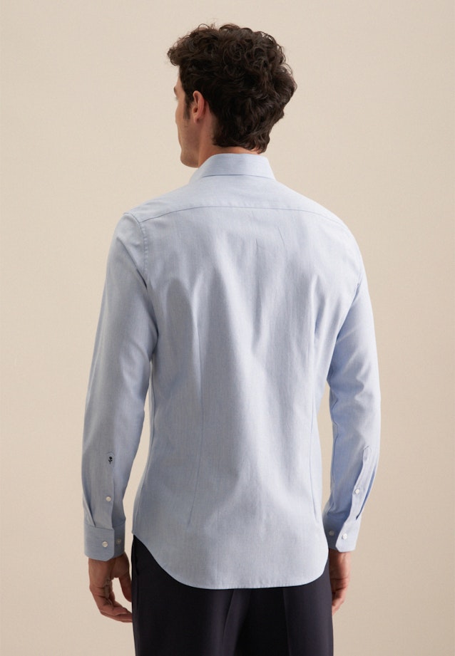 Flannel shirt in Slim with Kent-Collar in Light Blue |  Seidensticker Onlineshop