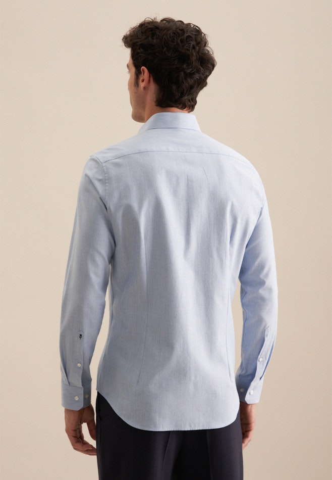 Flannel shirt in Slim with Kent-Collar in Light Blue | Seidensticker online shop