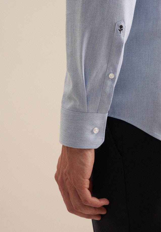 Chemise en flanelle Slim Flanelle Col Kent in Bleu Clair |  Seidensticker Onlineshop