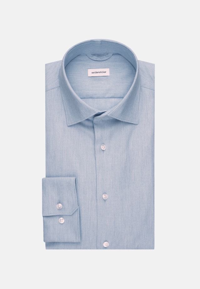 Flannel shirt in Slim with Kent-Collar in Light Blue |  Seidensticker Onlineshop