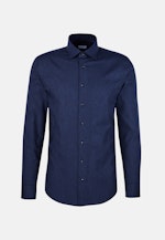 Chemise en flanelle Slim Flanelle Col Kent in Bleu Foncé |  Seidensticker Onlineshop