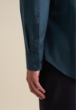 Flannel shirt in Slim with Kent-Collar in Turquoise |  Seidensticker Onlineshop